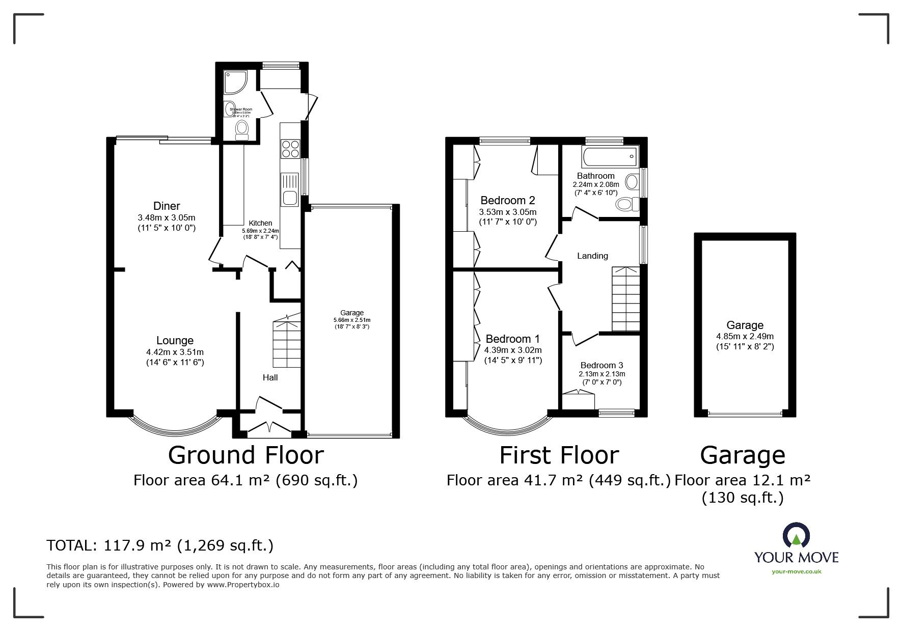 Floorplan of 3 bedroom Detached House for sale, Evelyn Road, Leicester, Leicestershire, LE3