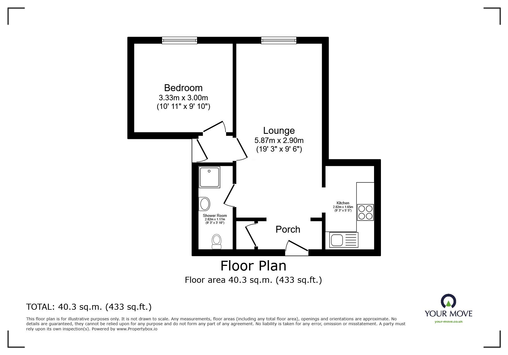 Floorplan of 1 bedroom  Flat for sale, Moores Road, Leicester, Leicestershire, LE4