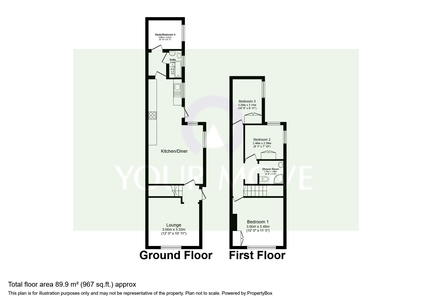 Floorplan of 3 bedroom Semi Detached House for sale, Braunstone Close, Leicester, Leicestershire, LE3