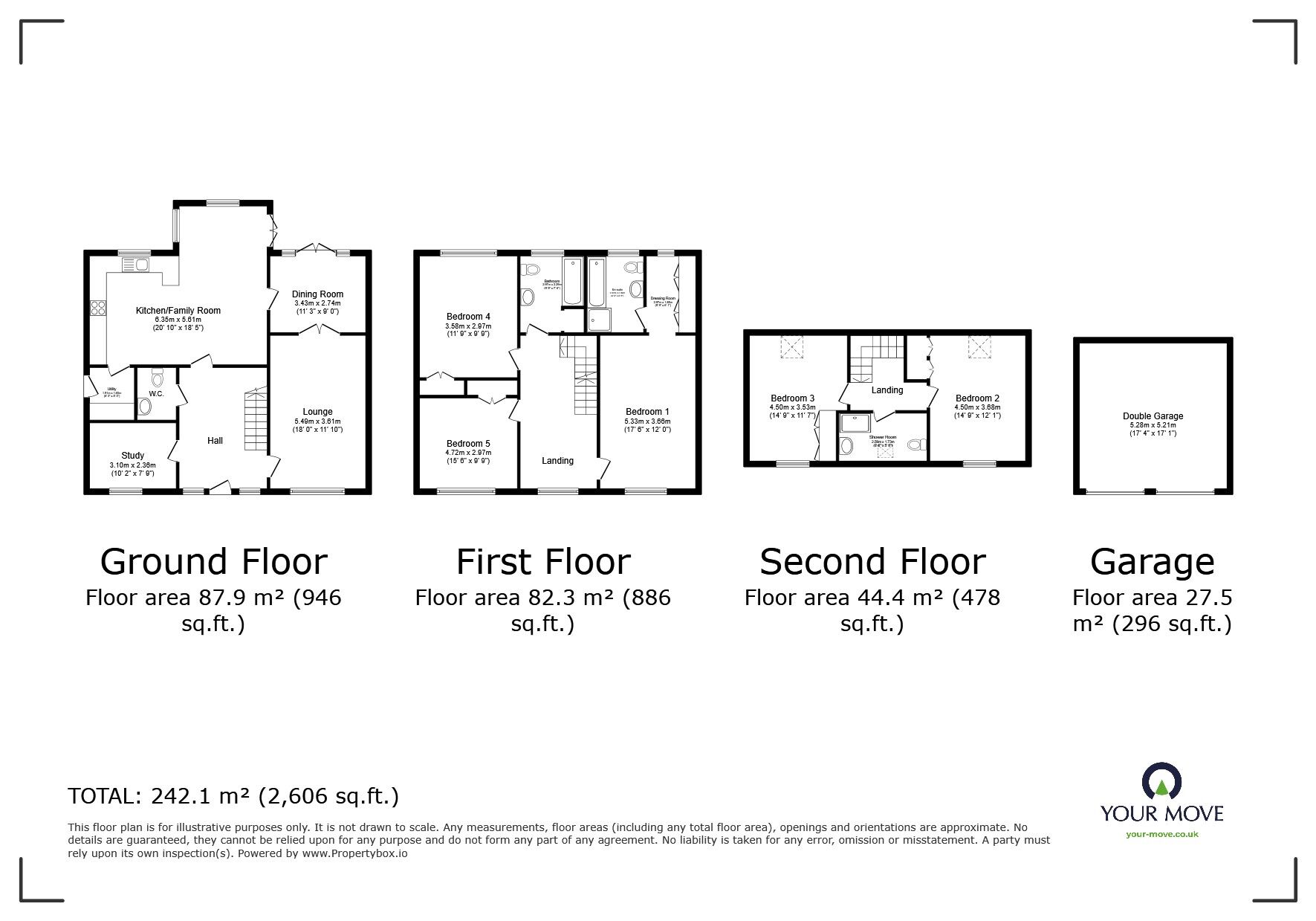 Floorplan of 5 bedroom Detached House for sale, Facers Lane, Scraptoft, Leicestershire, LE7