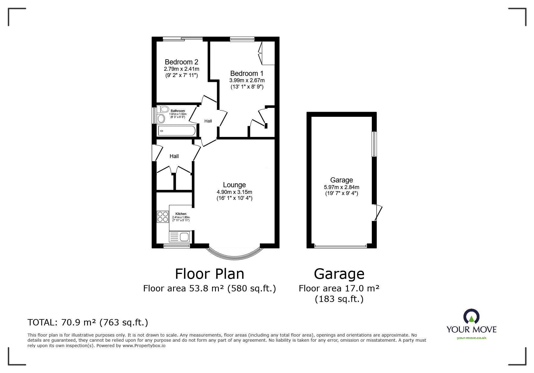 Floorplan of 2 bedroom Semi Detached Bungalow for sale, Butler Close, Leicester, Leicestershire, LE4