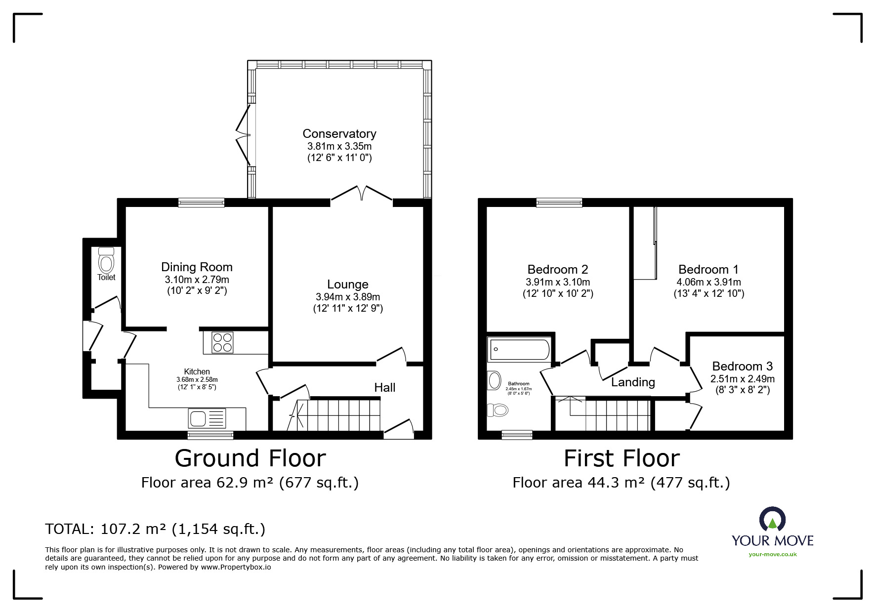 Floorplan of 3 bedroom Semi Detached House for sale, Glenhills Boulevard, Leicester, Leicestershire, LE2