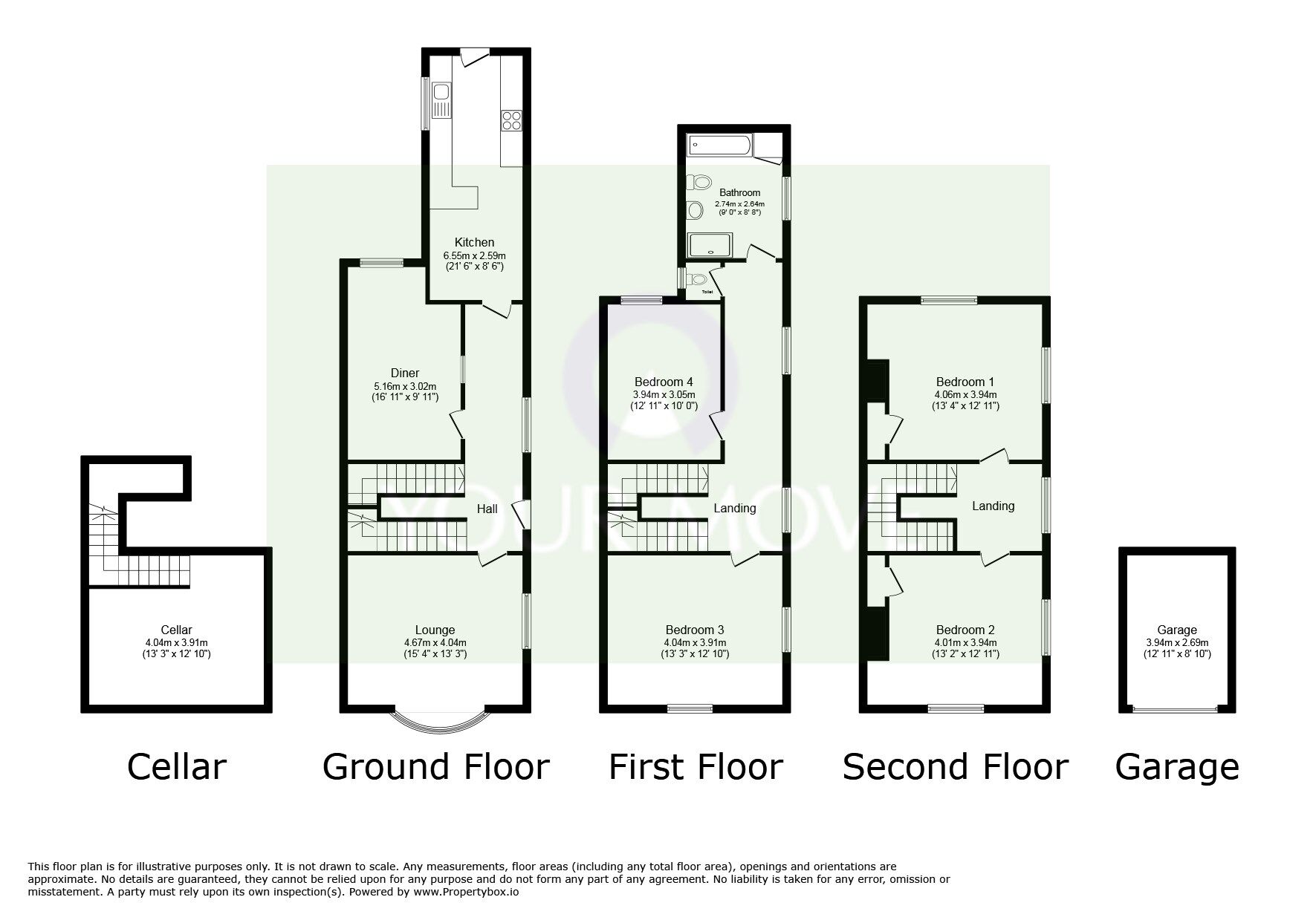 Floorplan of 4 bedroom End Terrace House for sale, West Street, Leicester, Leicestershire, LE1