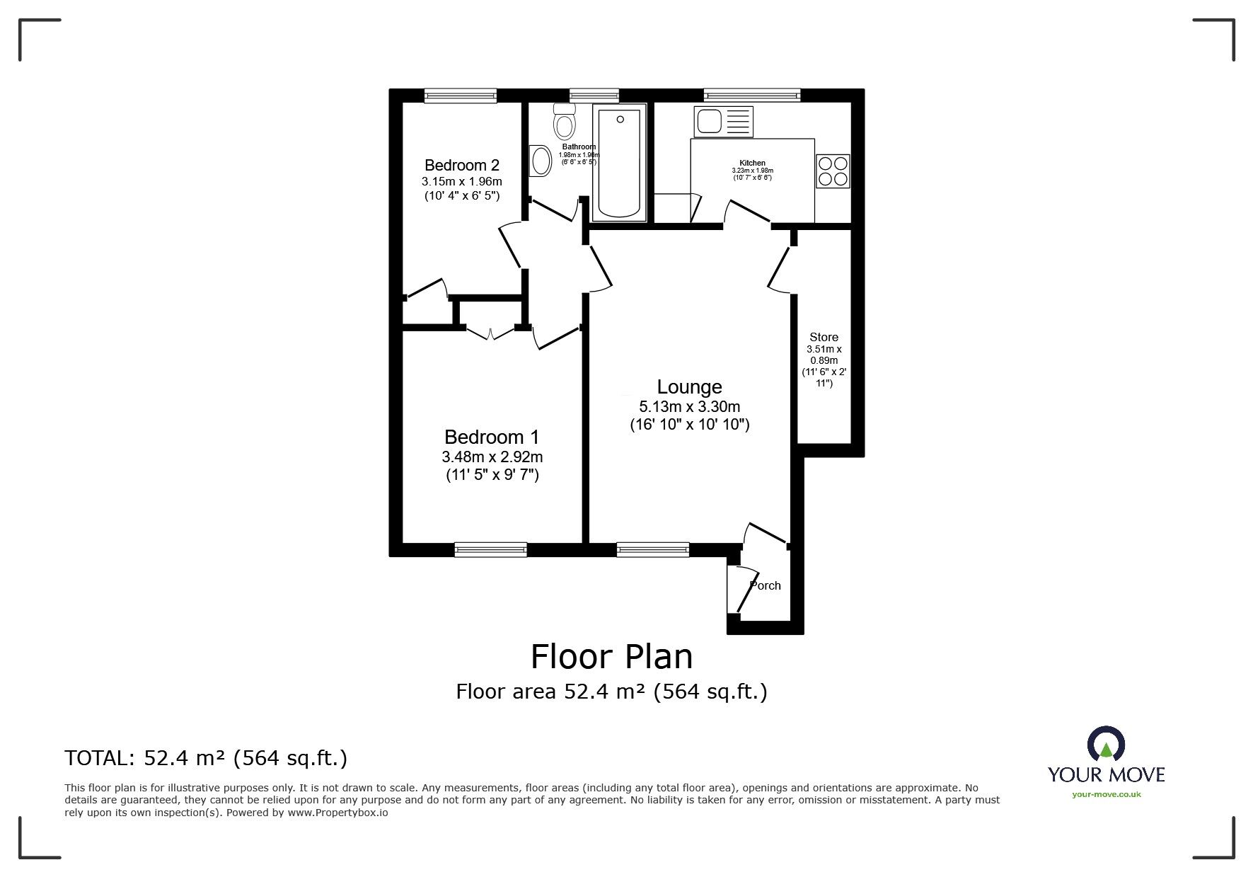 Floorplan of 2 bedroom  Flat for sale, Pinfold, Leicester, Leicestershire, LE3