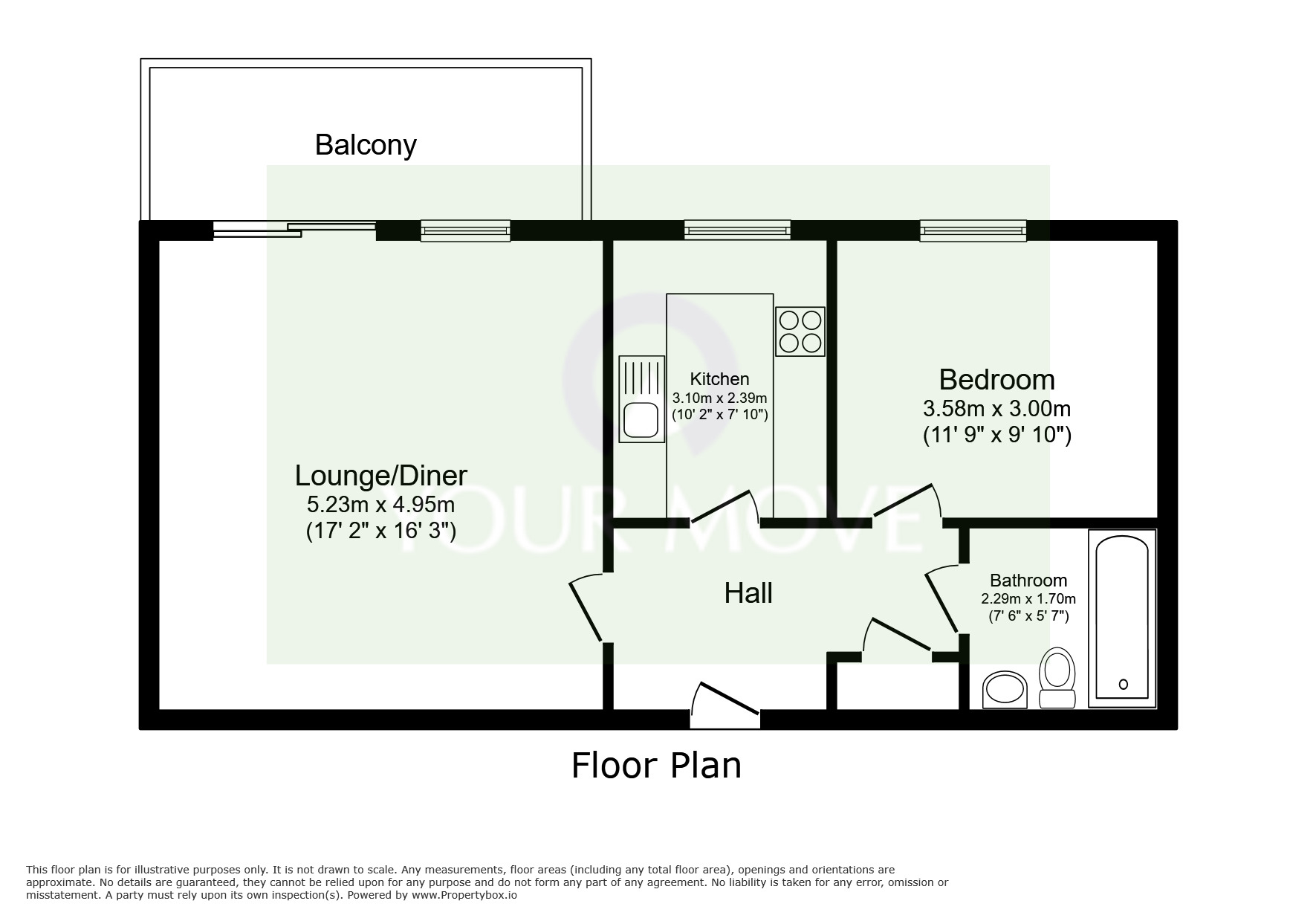 Floorplan of 1 bedroom  Flat for sale, Watkin Road, Leicester, Leicestershire, LE2