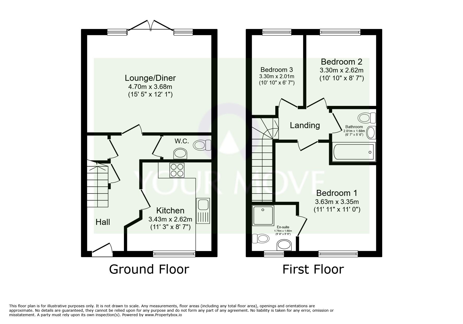 Floorplan of 3 bedroom Mid Terrace House for sale, Hebden Drive, Hamilton, Leicestershire, LE5