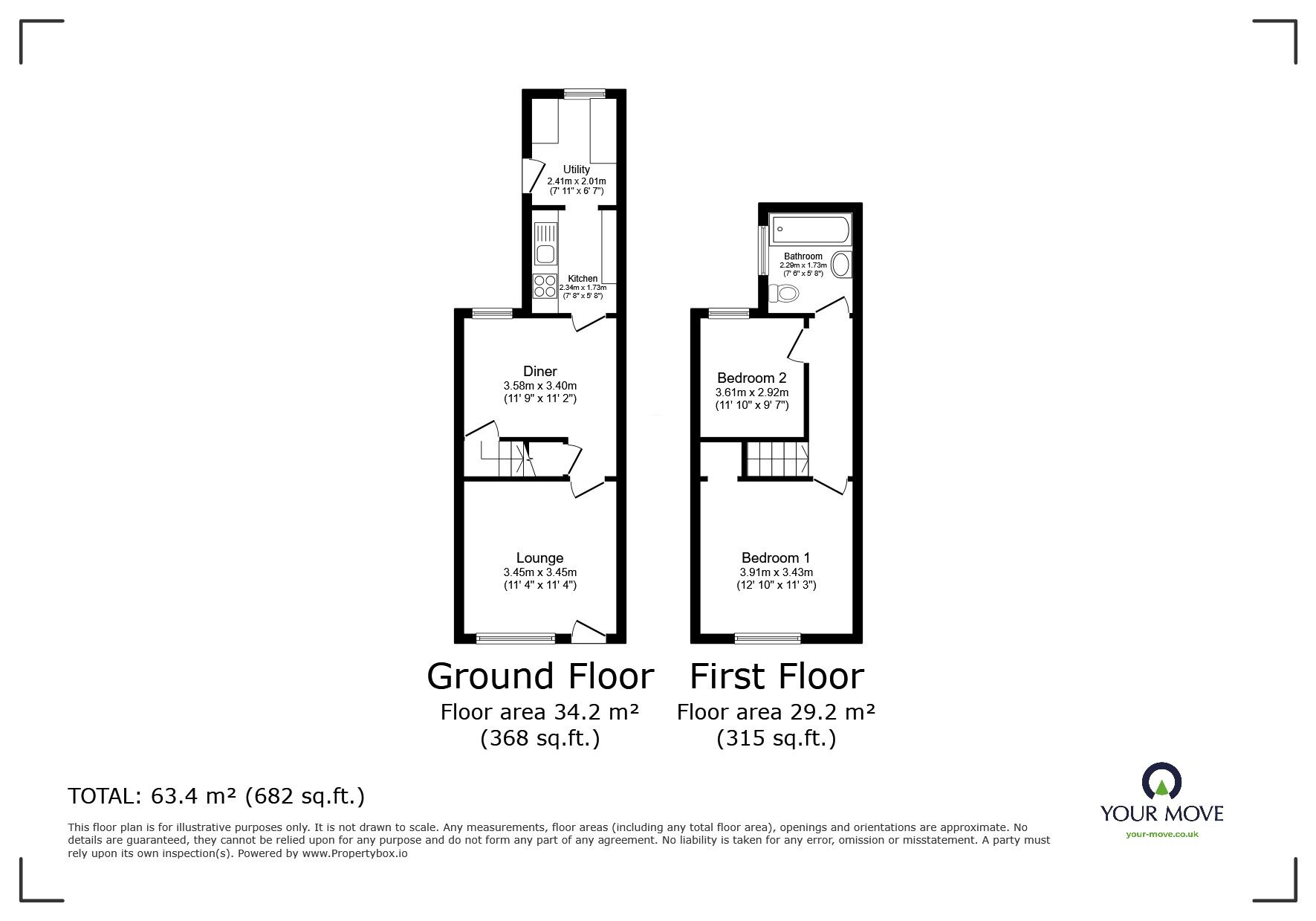 Floorplan of 2 bedroom End Terrace House for sale, Queens Road, Leicester, Leicestershire, LE2