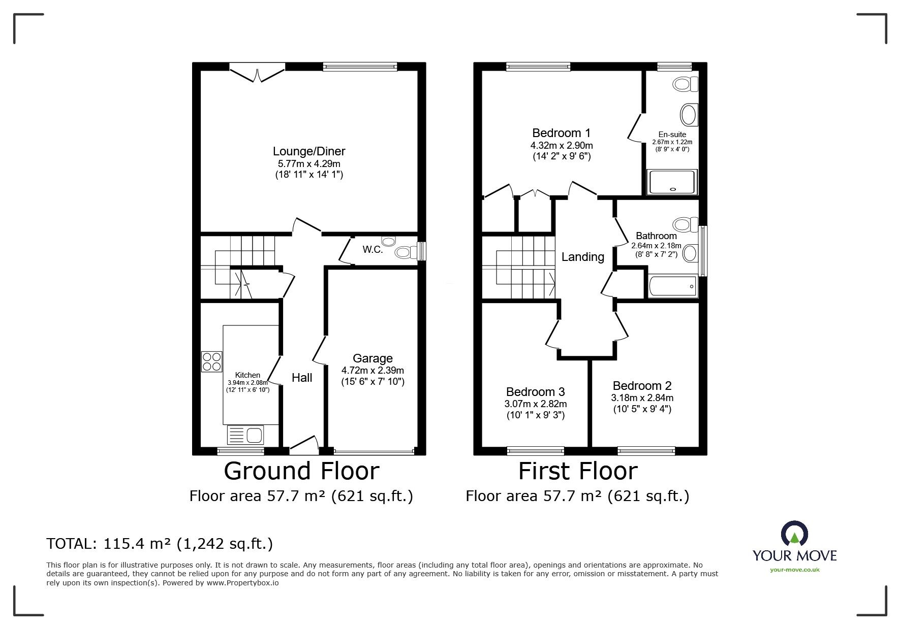 Floorplan of 3 bedroom End Terrace House for sale, Orchard Close, Scraptoft, Leicestershire, LE7