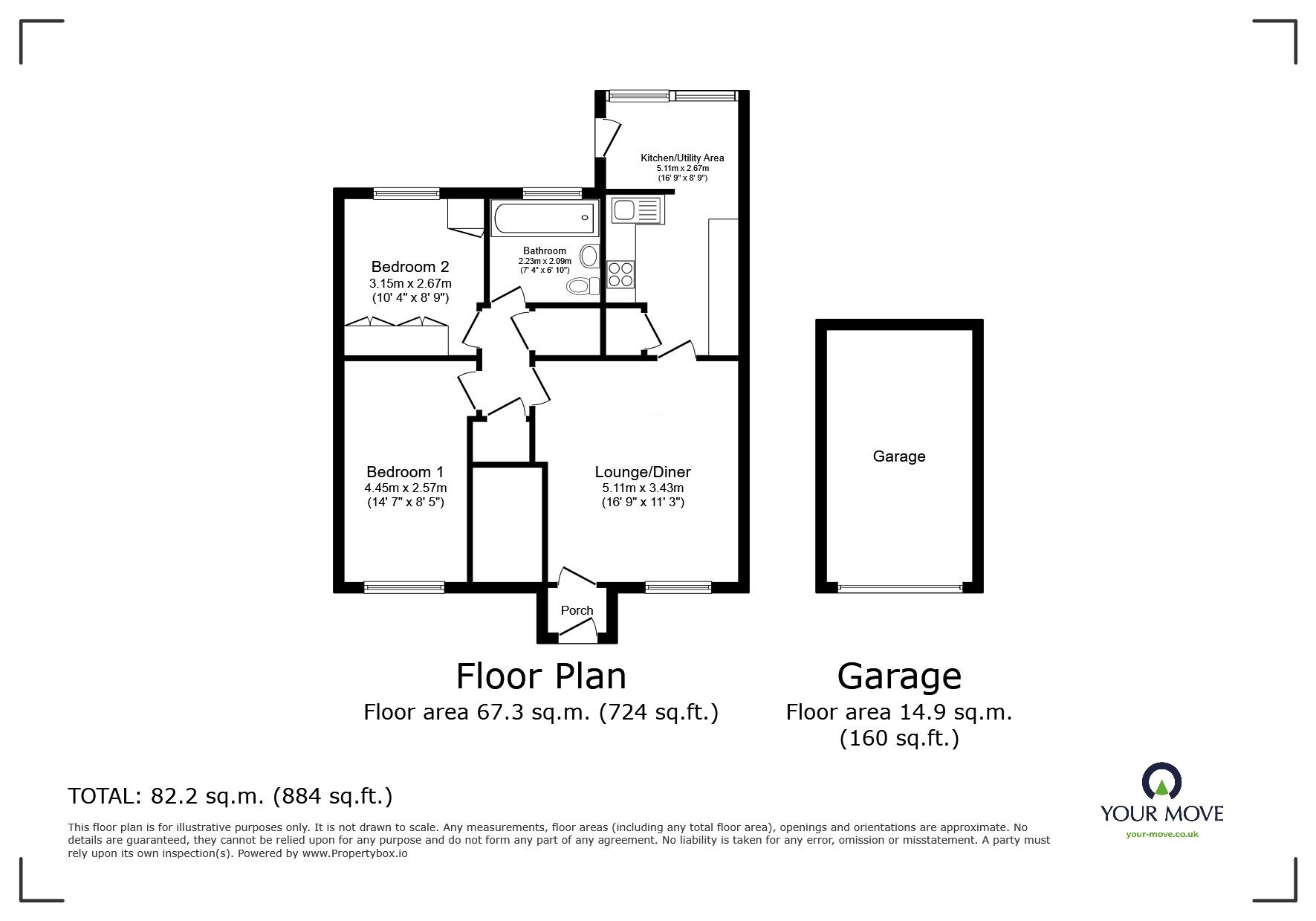 Floorplan of 2 bedroom  Flat for sale, Cherryleas Drive, Leicester, Leicestershire, LE3