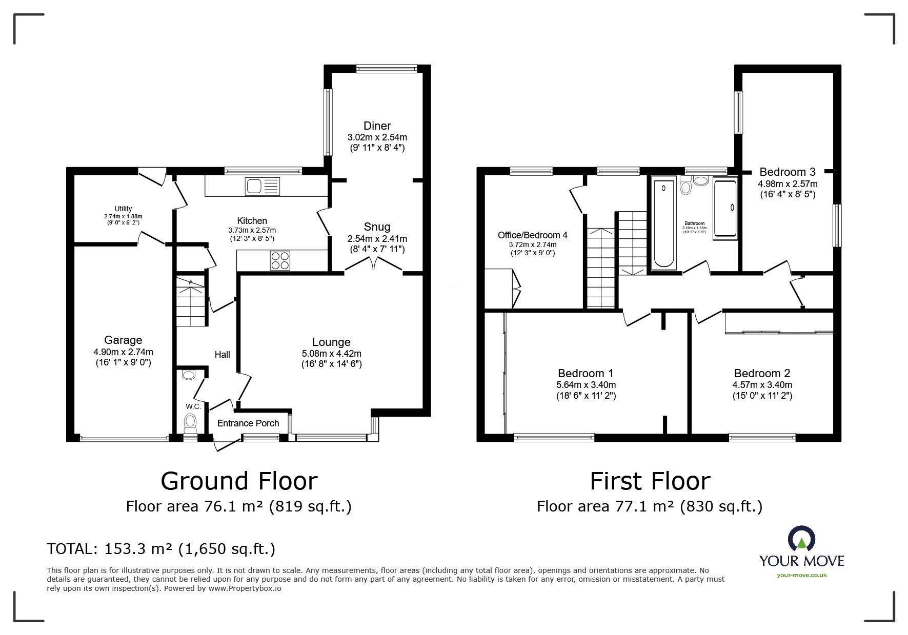 Floorplan of 4 bedroom Detached House for sale, Salcombe Drive, Glenfield, Leicestershire, LE3