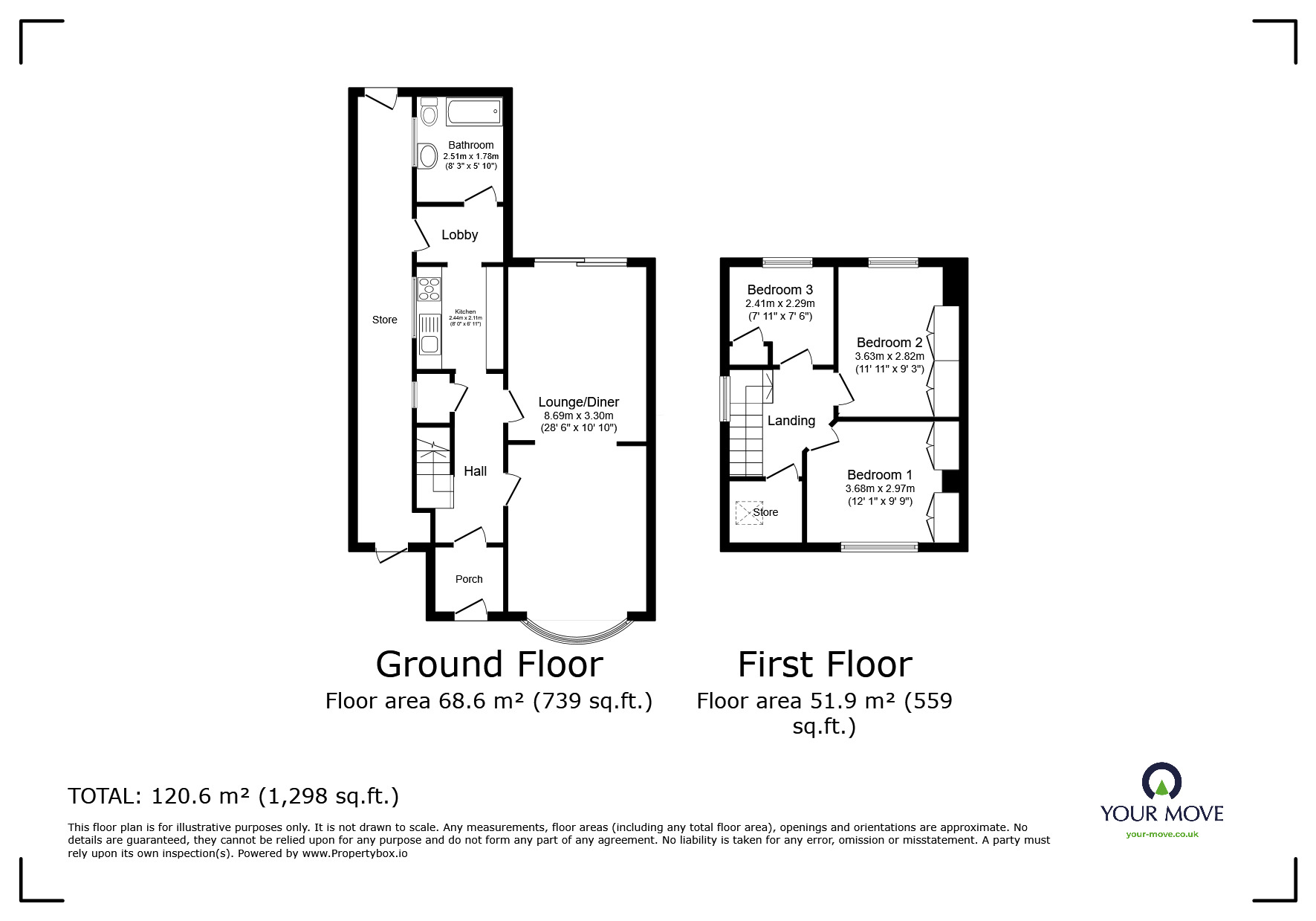 Floorplan of 3 bedroom Semi Detached House for sale, The Roundway, Leicester, Leicestershire, LE4