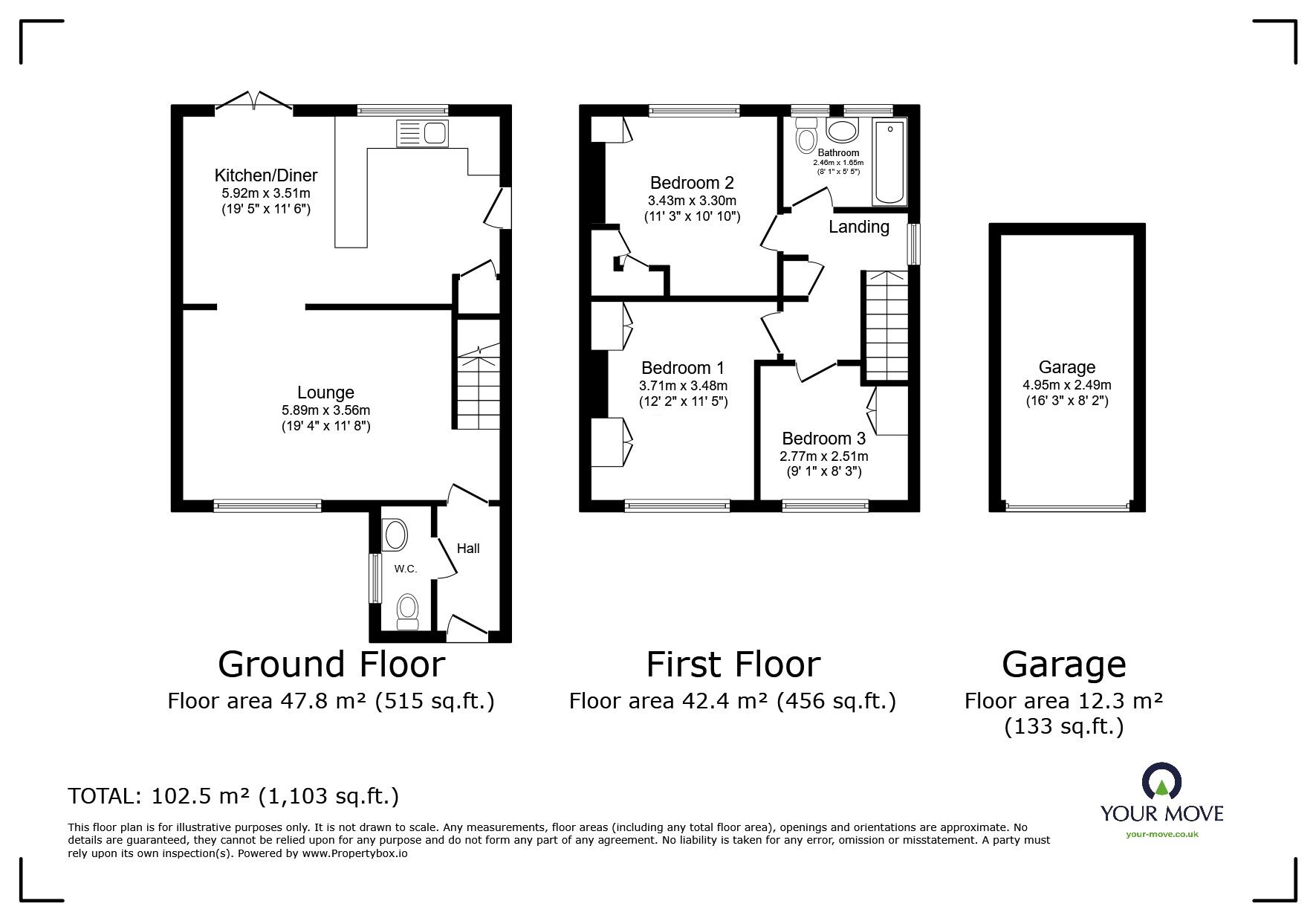 Floorplan of 3 bedroom Semi Detached House for sale, Beauville Drive, Leicester, Leicestershire, LE4