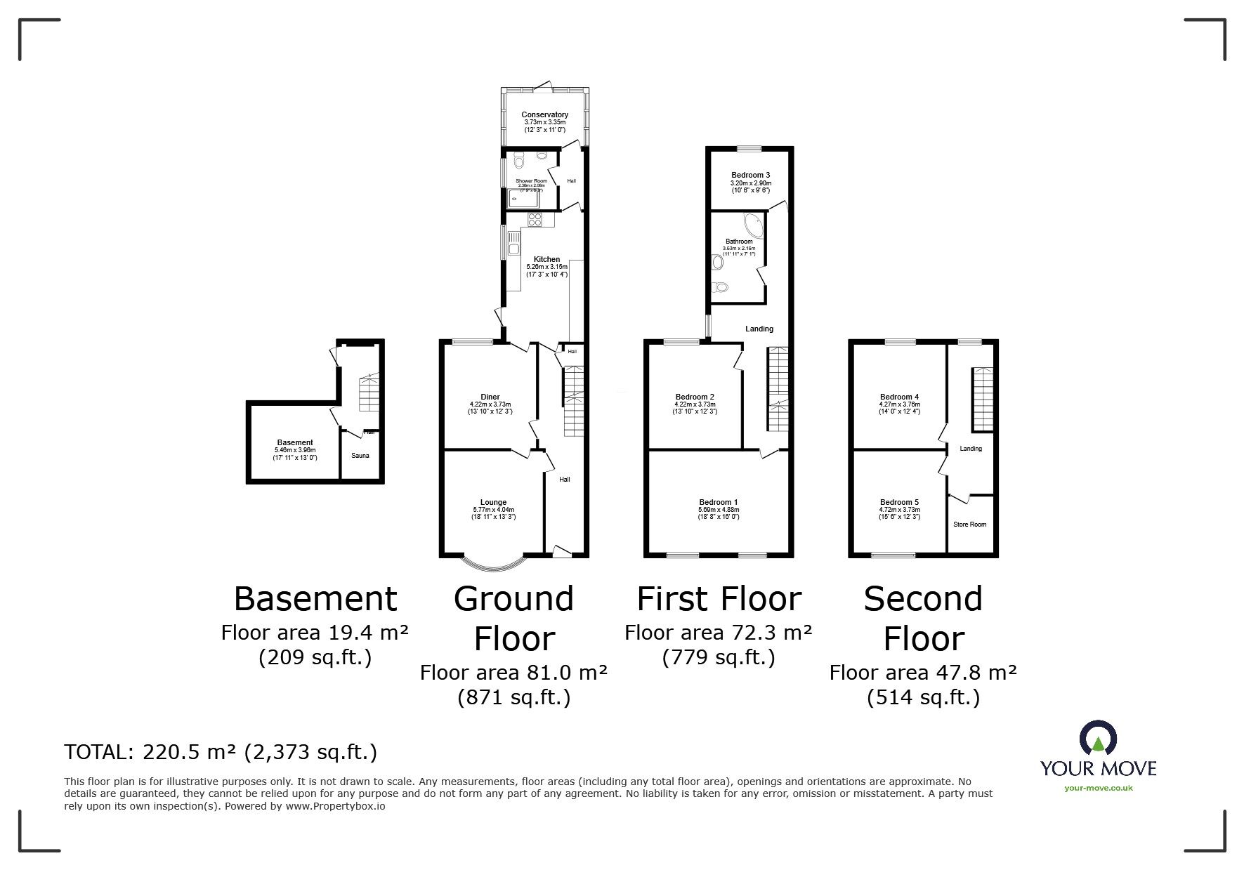 Floorplan of 5 bedroom End Terrace House for sale, Hinckley Road, Leicester, Leicestershire, LE3