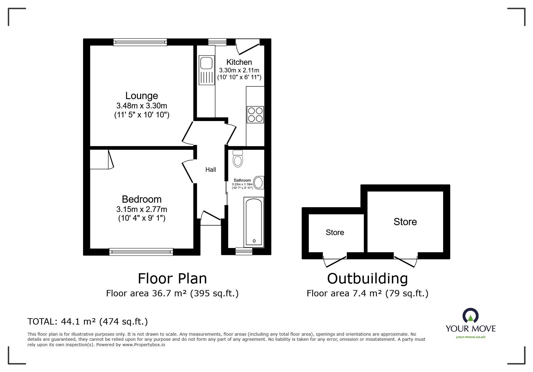 Floorplan of 1 bedroom Mid Terrace Bungalow for sale, Pollard Road, Leicester, Leicestershire, LE3