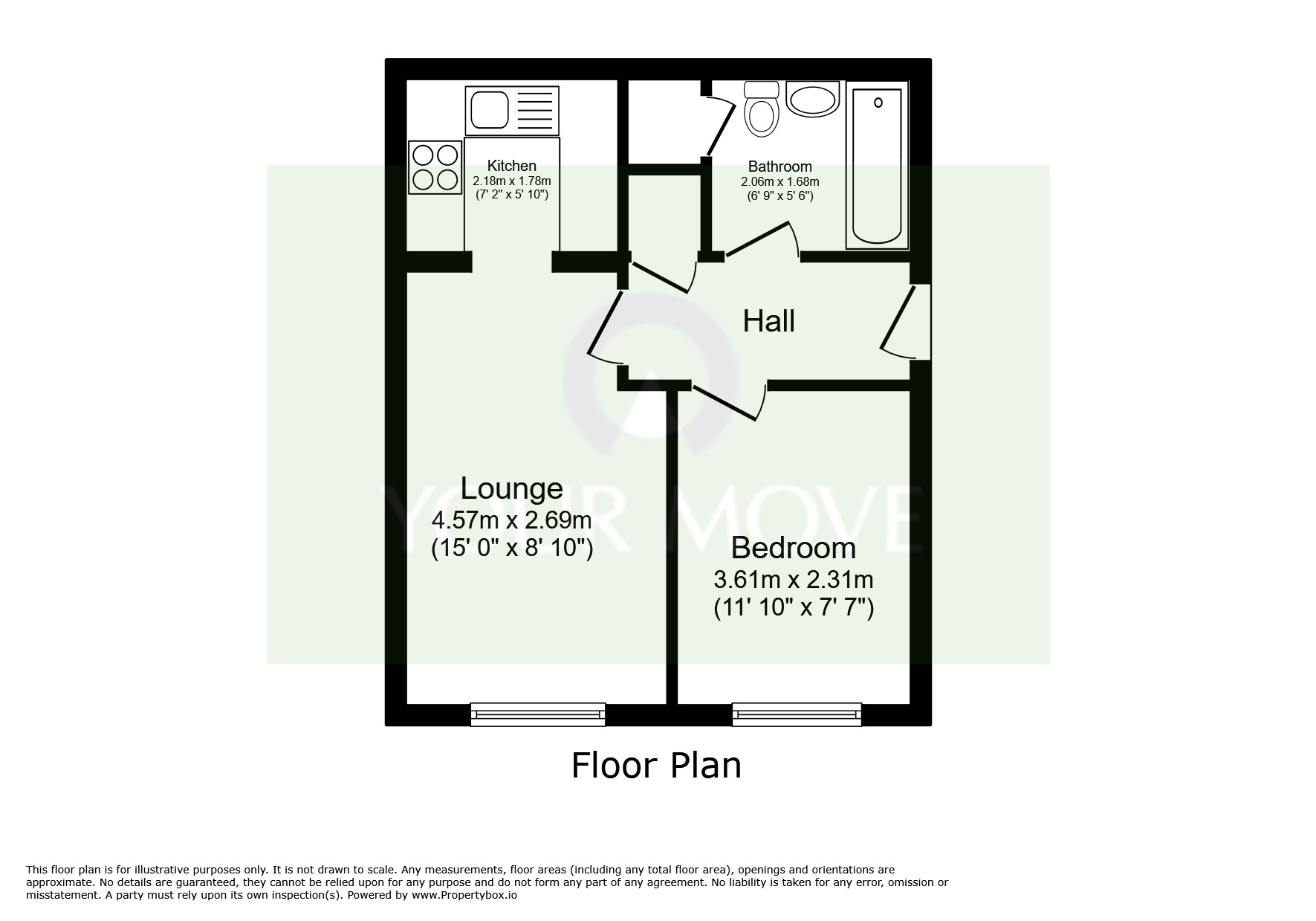 Floorplan of 1 bedroom  Flat to rent, Martin Street, Leicester, Leicestershire, LE4