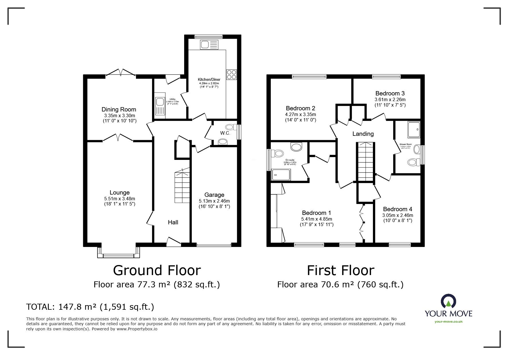 Floorplan of 4 bedroom Detached House for sale, Celandine Road, Hamilton, Leicester, LE5