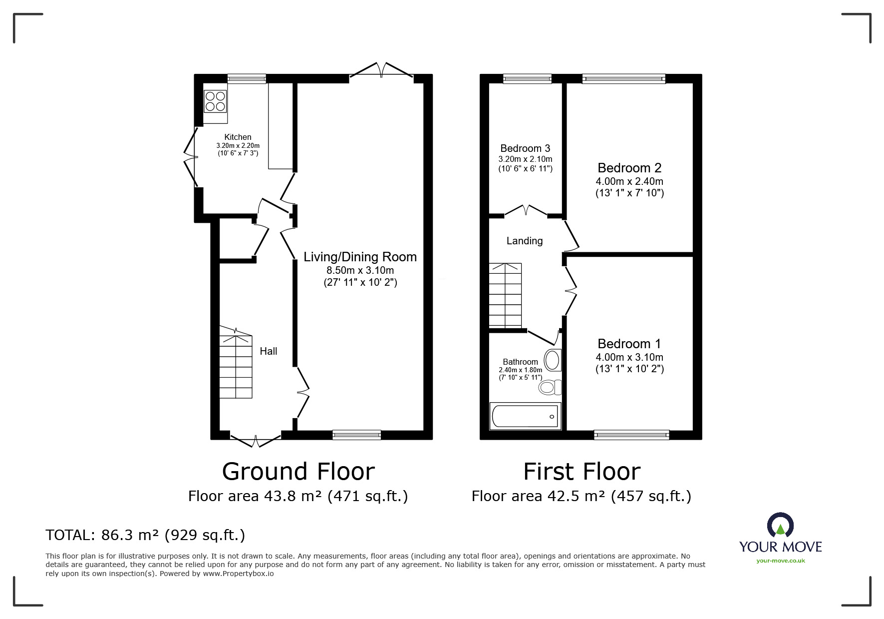 Floorplan of 3 bedroom Link Detached House to rent, Bollington Road, Oadby, Leicestershire, LE2