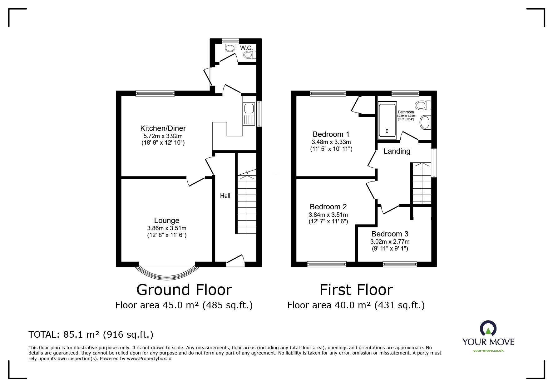 Floorplan of 3 bedroom Semi Detached House for sale, St. Andrews Road, Leicester, Leicestershire, LE2