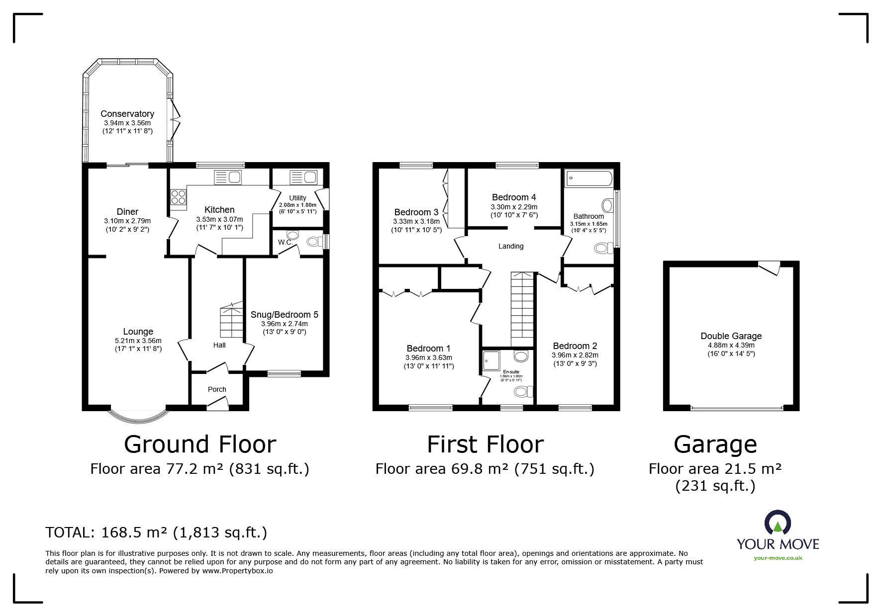 Floorplan of 4 bedroom Detached House for sale, Somerset Drive, Glenfield, Leicestershire, LE3