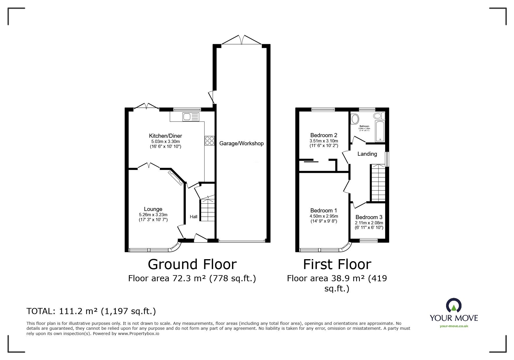 Floorplan of 3 bedroom Semi Detached House for sale, Letchworth Road, Leicester, Leicestershire, LE3