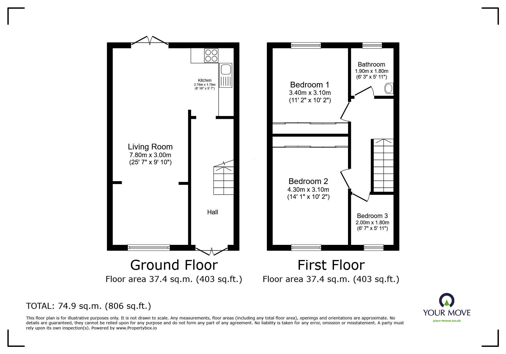 Floorplan of 3 bedroom Semi Detached House to rent, Trenant Road, Leicester, Leicestershire, LE2