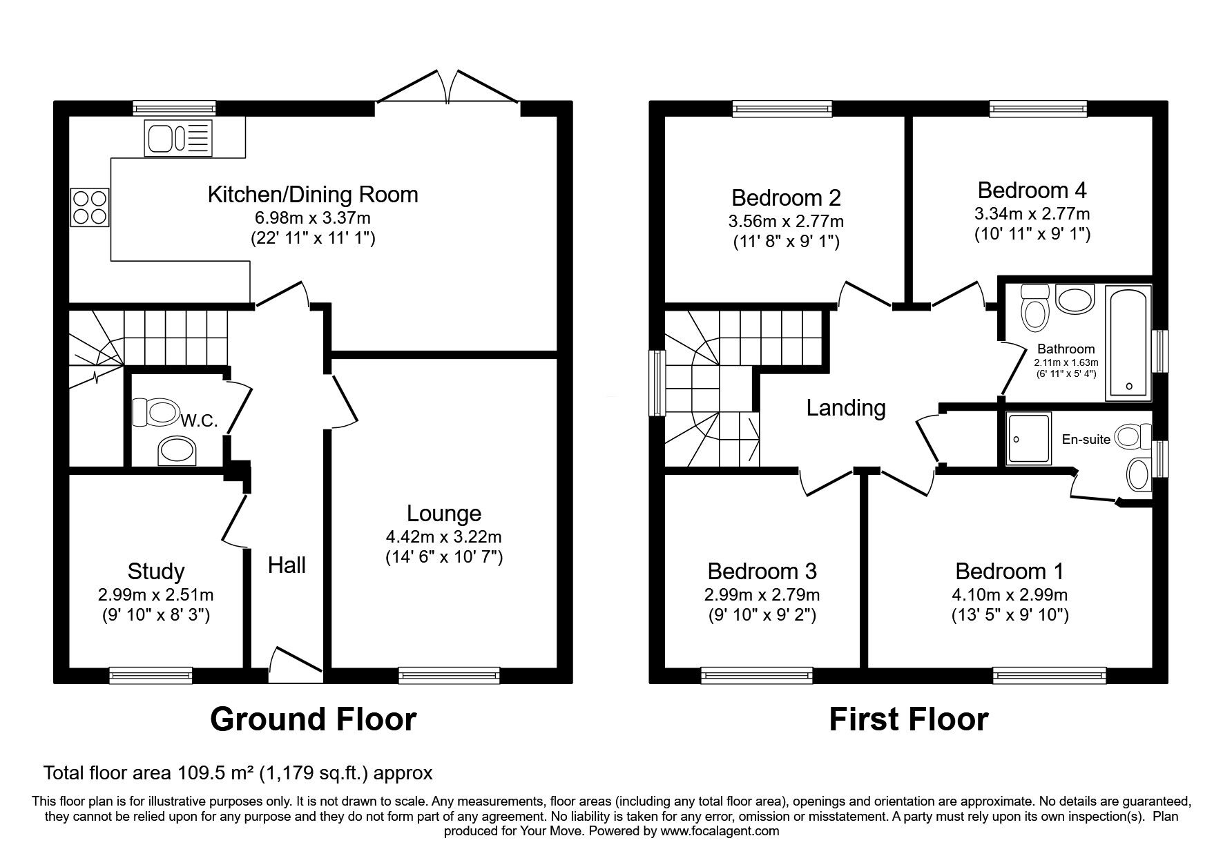 Floorplan of 4 bedroom Detached House for sale, Burnham Road, Mountsorrel, Leicestershire, LE12