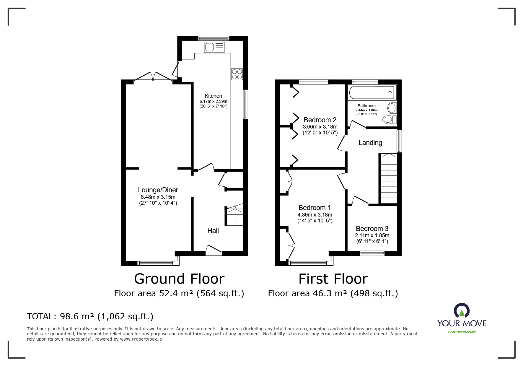 Floorplan of 3 bedroom Semi Detached House for sale, Eastwood Road, Leicester, Leicestershire, LE2