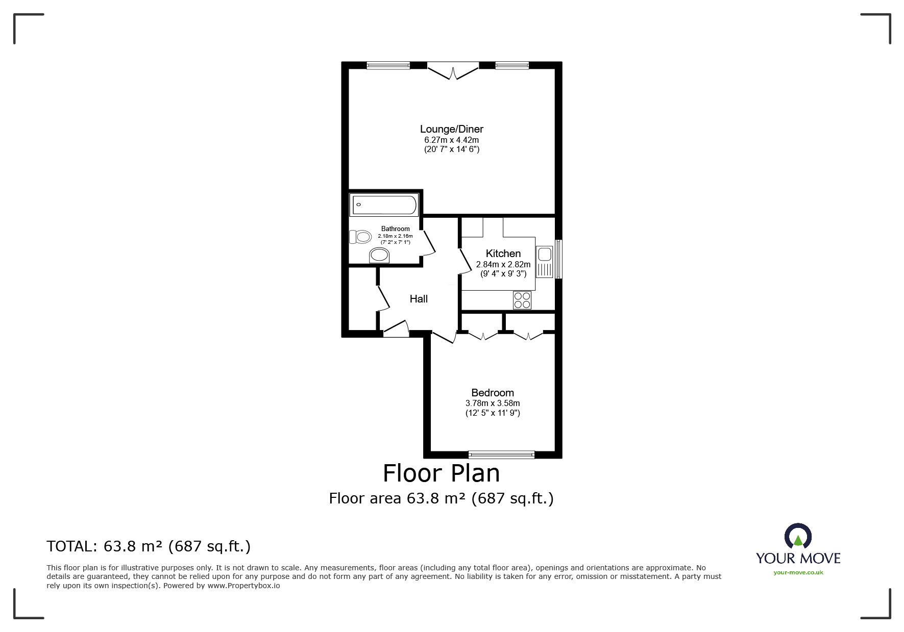 Floorplan of 1 bedroom  Flat for sale, Bradgate Street, Leicester, Leicestershire, LE4