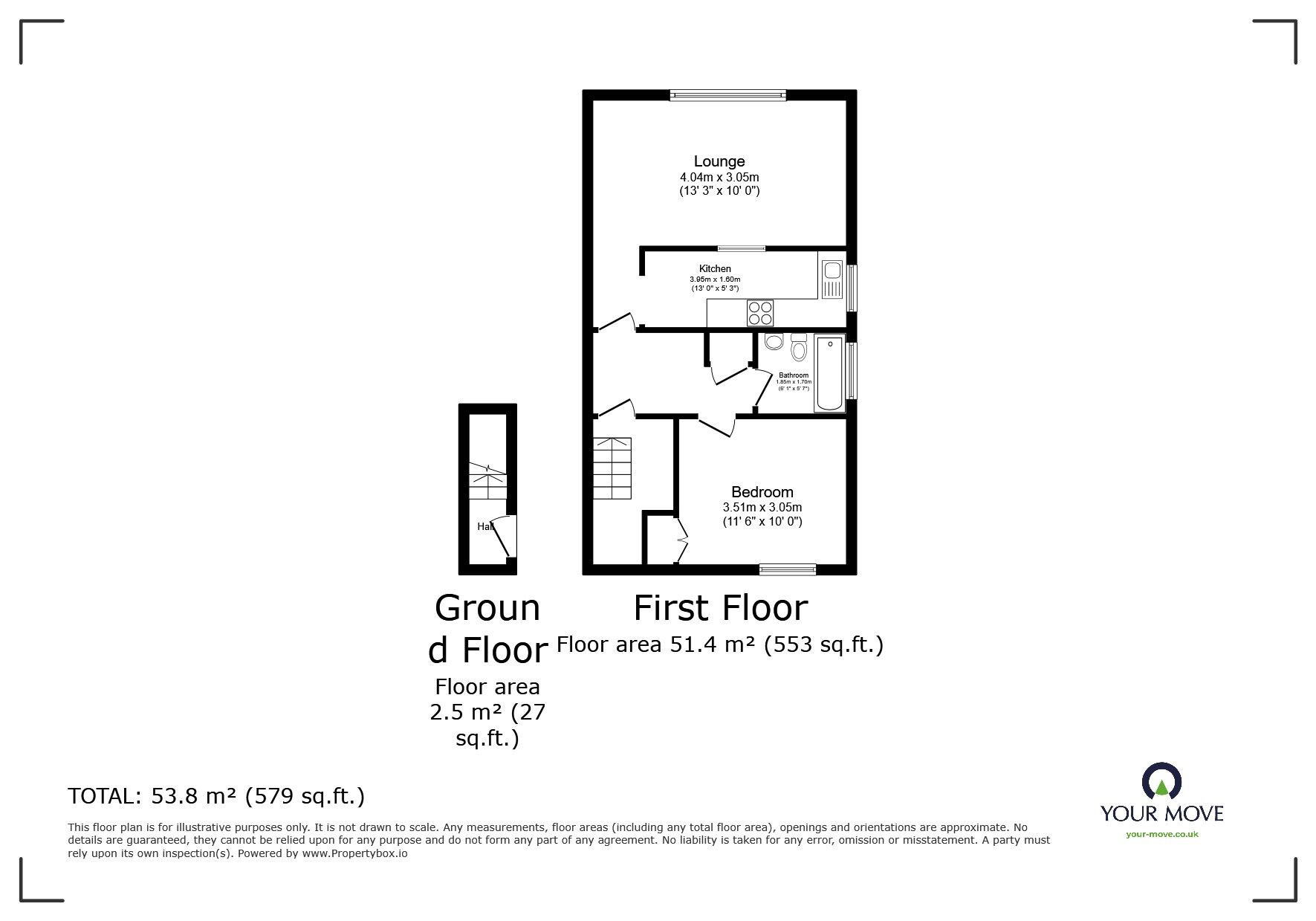 Floorplan of 1 bedroom  Flat for sale, Blackthorn Drive, Leicester, Leicestershire, LE4