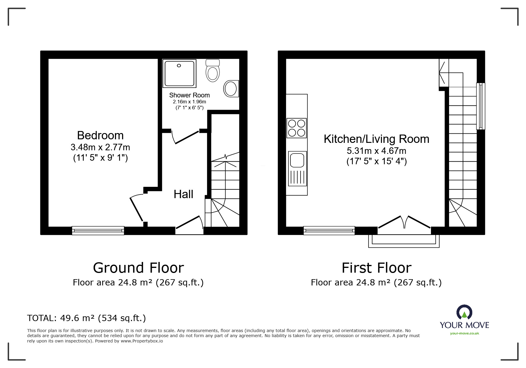 Floorplan of 1 bedroom End Terrace House for sale, Brompton Road, Hamilton, Leicestershire, LE5