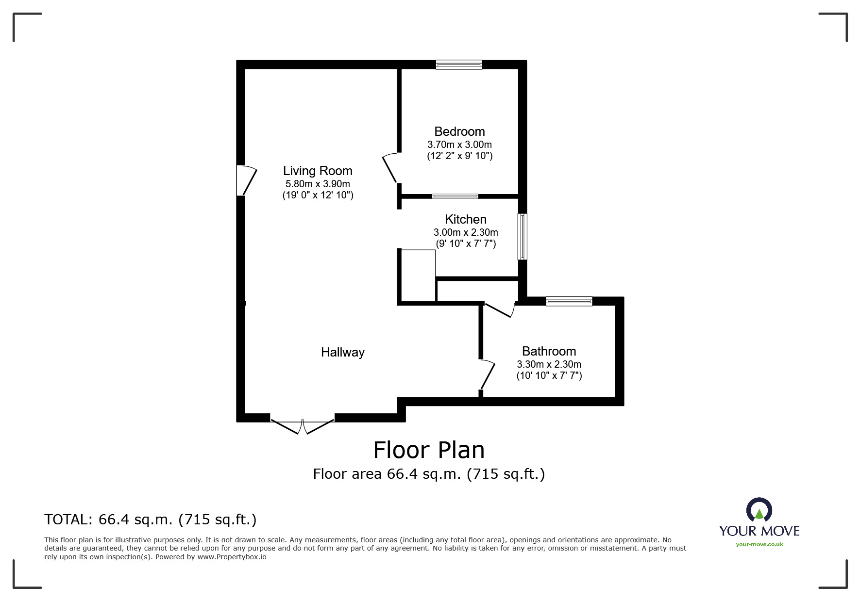 Floorplan of 1 bedroom  Flat to rent, Bolton Road, Leicester, Leicestershire, LE3