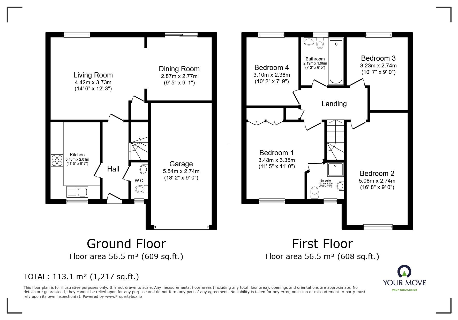 Floorplan of 4 bedroom Detached House for sale, Elliot Close, Oadby, Leicestershire, LE2