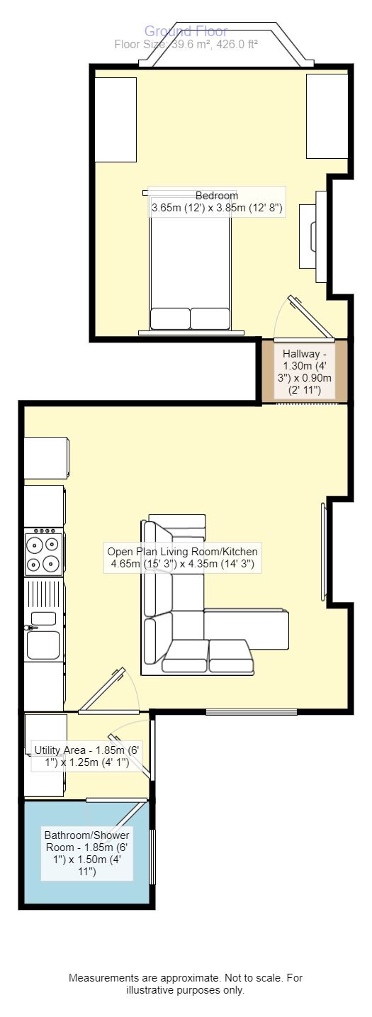 Floorplan of 1 bedroom  Flat to rent, B Austhorpe Road, Leeds, LS15