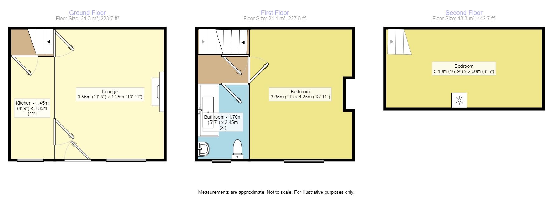 Floorplan of 2 bedroom Mid Terrace House to rent, Clifton Terrace, Leeds, West Yorkshire, LS9