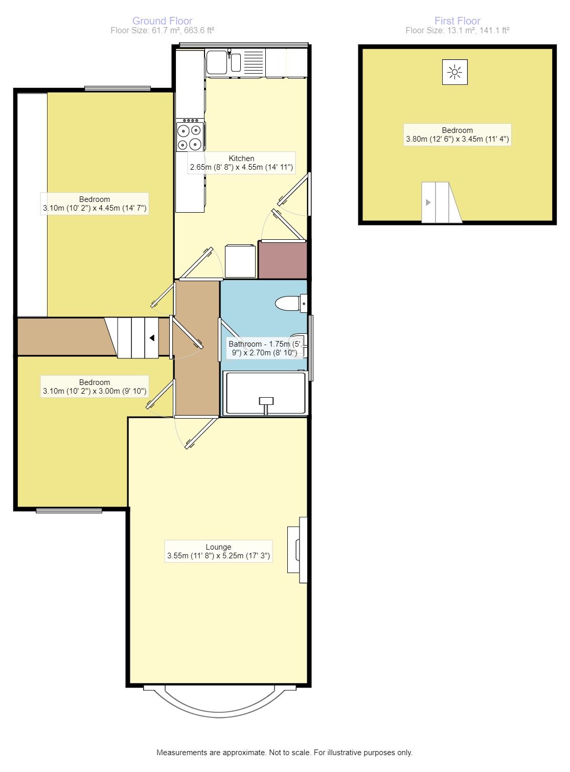 Floorplan of 2 bedroom Detached Bungalow to rent, Kennerleigh Crescent, Leeds, West Yorkshire, LS15