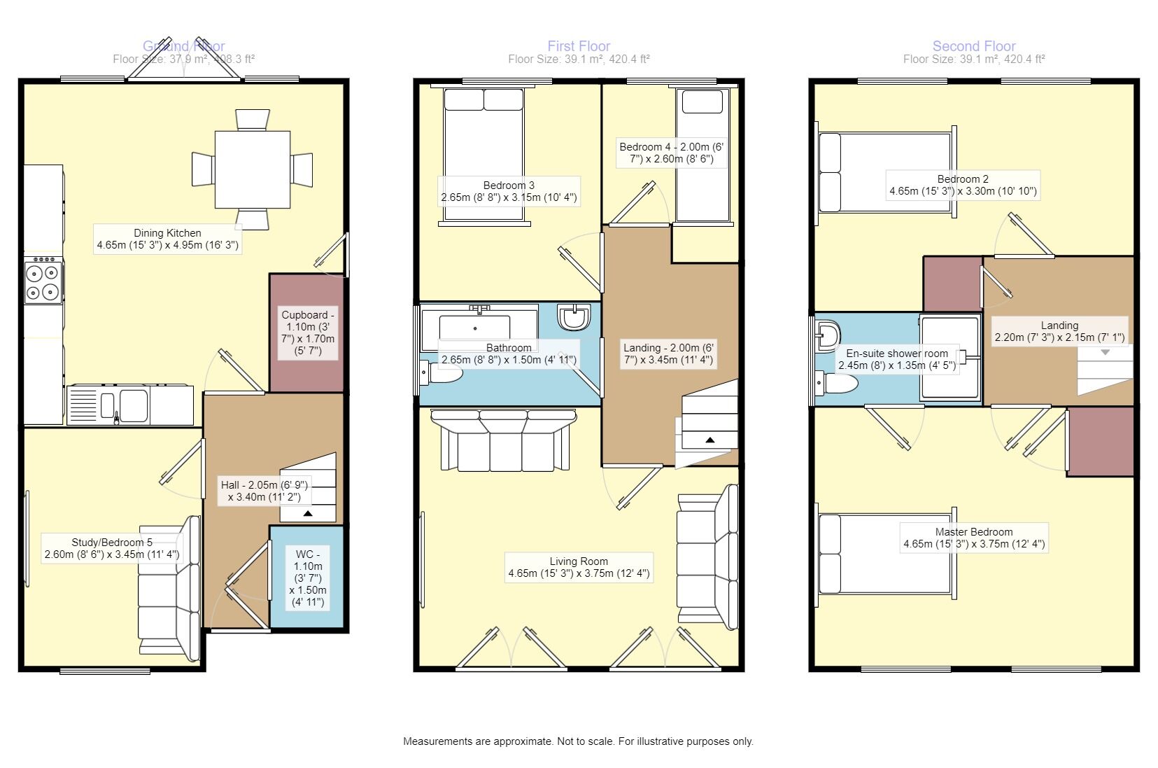 Floorplan of 4 bedroom Semi Detached House for sale, Oaklands Close, Gipton, West Yorkshire, LS8