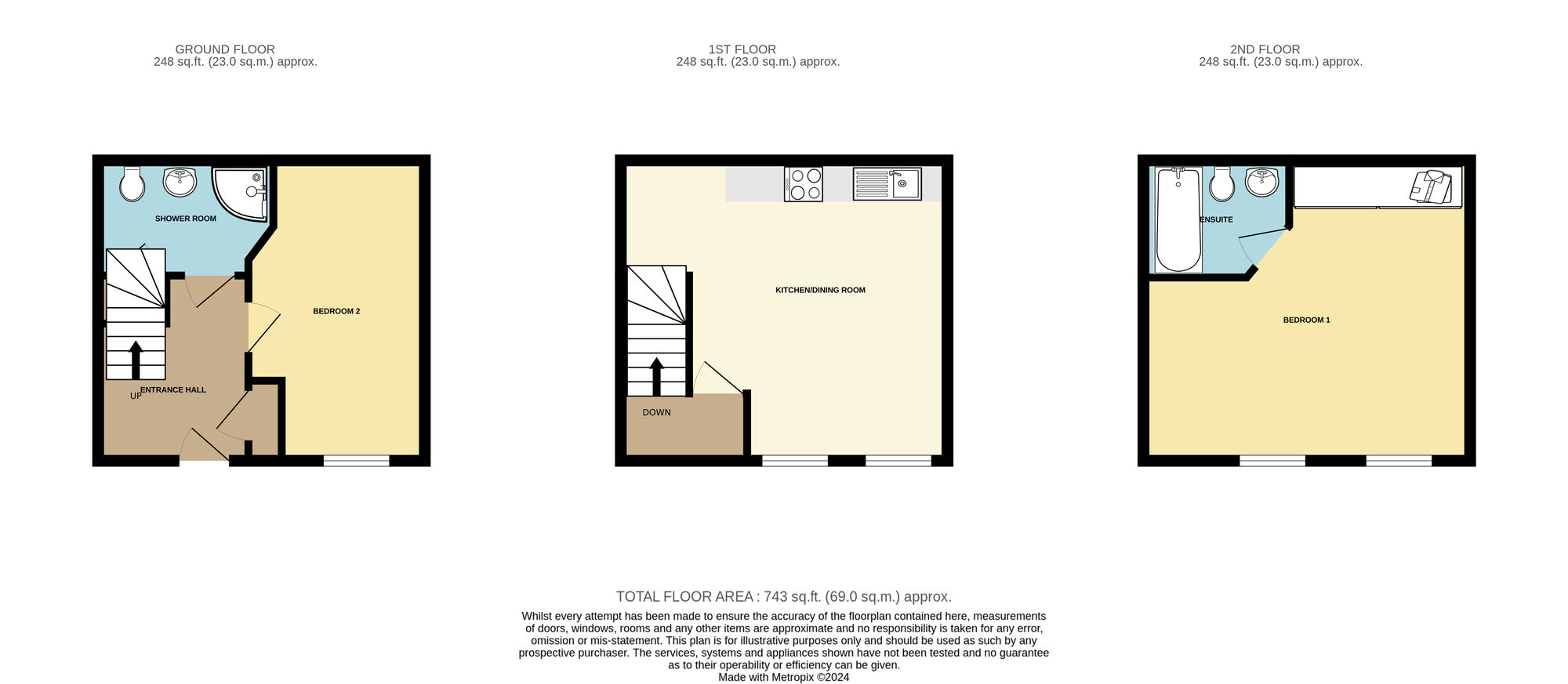 Floorplan of 2 bedroom Mid Terrace House to rent, Acacia Fold, Seacroft, Leeds, LS14