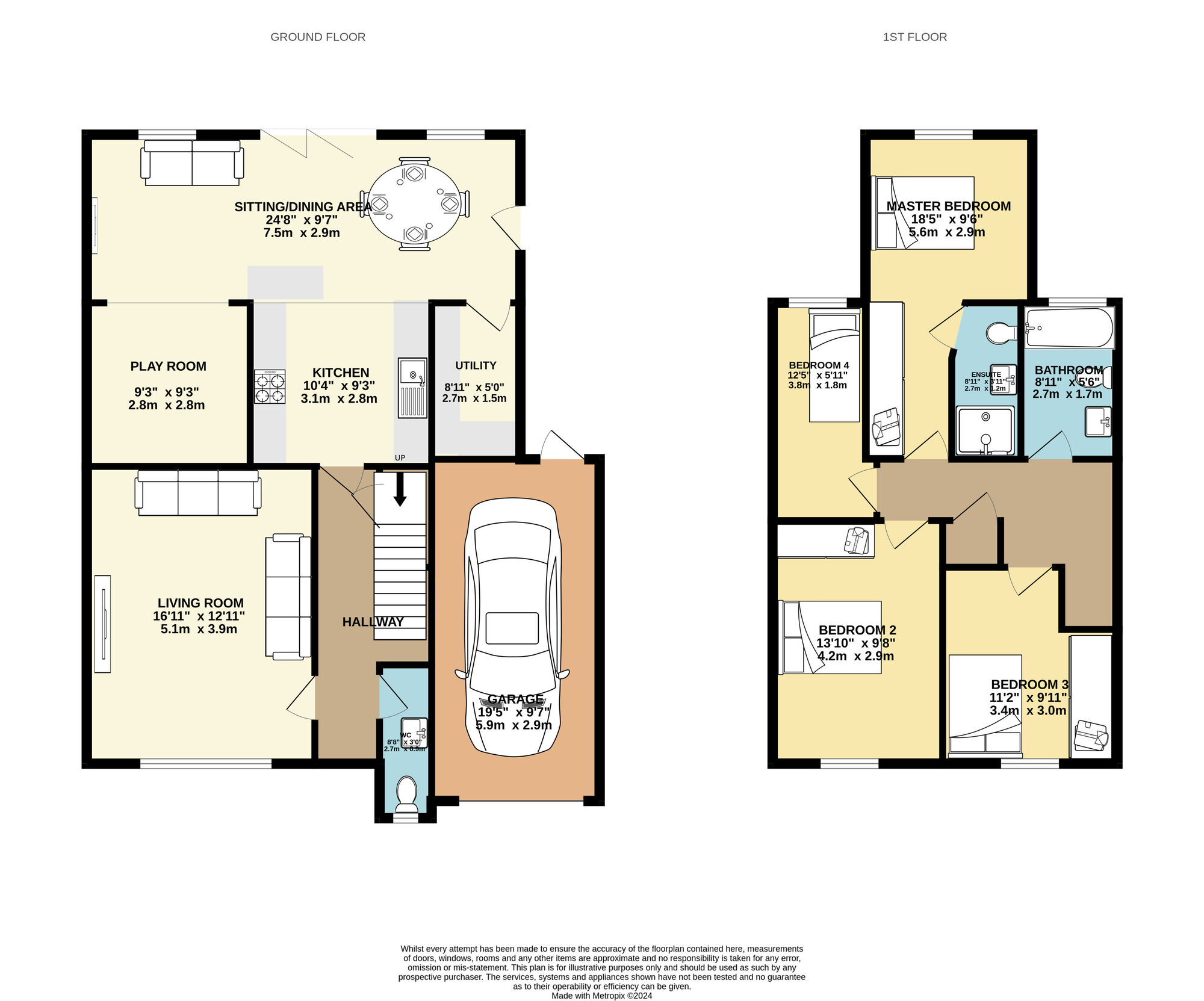 Floorplan of 4 bedroom Detached House for sale, Mail Close, Leeds, West Yorkshire, LS15