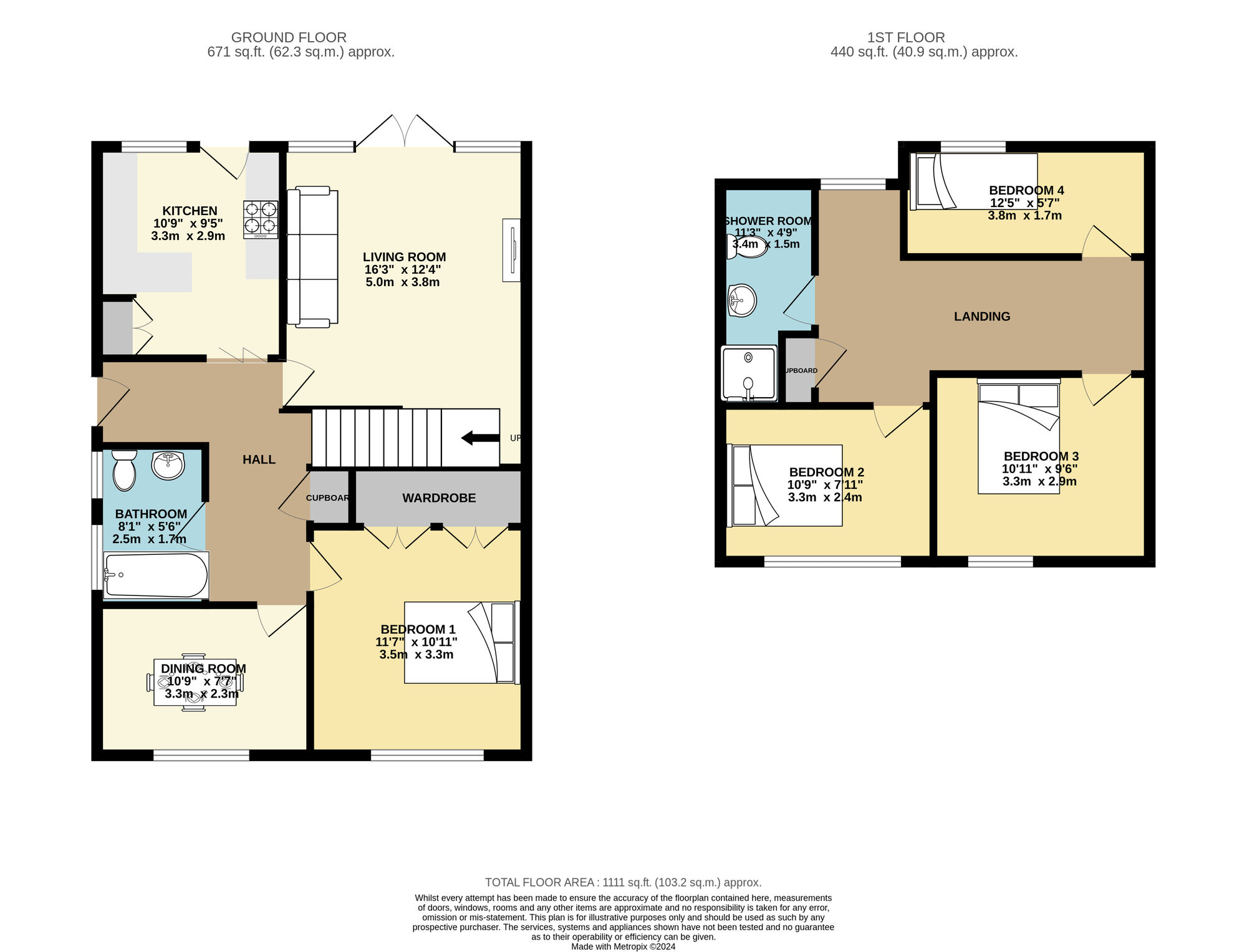 Floorplan of 4 bedroom Semi Detached House for sale, Red Hall Garth, Leeds, West Yorkshire, LS14