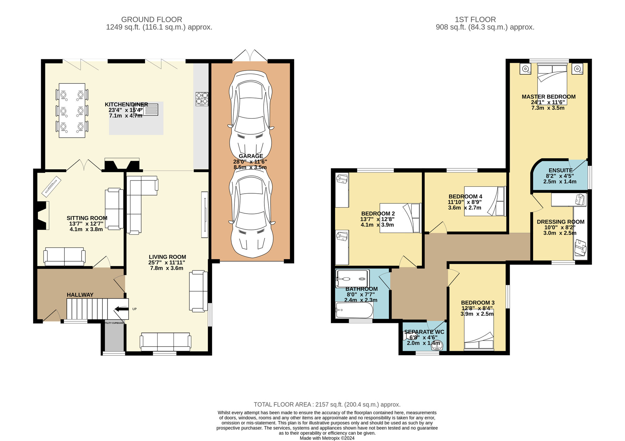 Floorplan of 4 bedroom Semi Detached House for sale, Barrowby Lane, Leeds, West Yorkshire, LS15