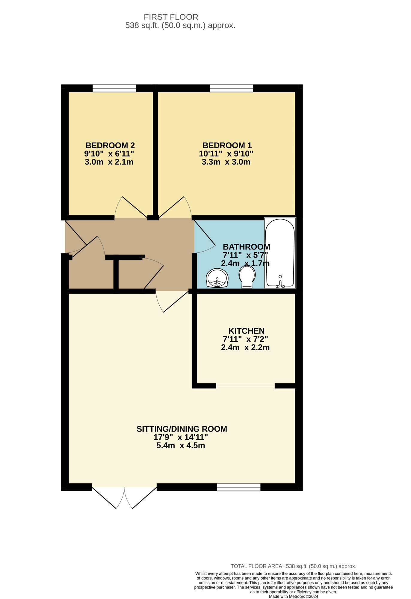 Floorplan of 2 bedroom  Flat for sale, Lady Park Court, Leeds, West Yorkshire, LS17