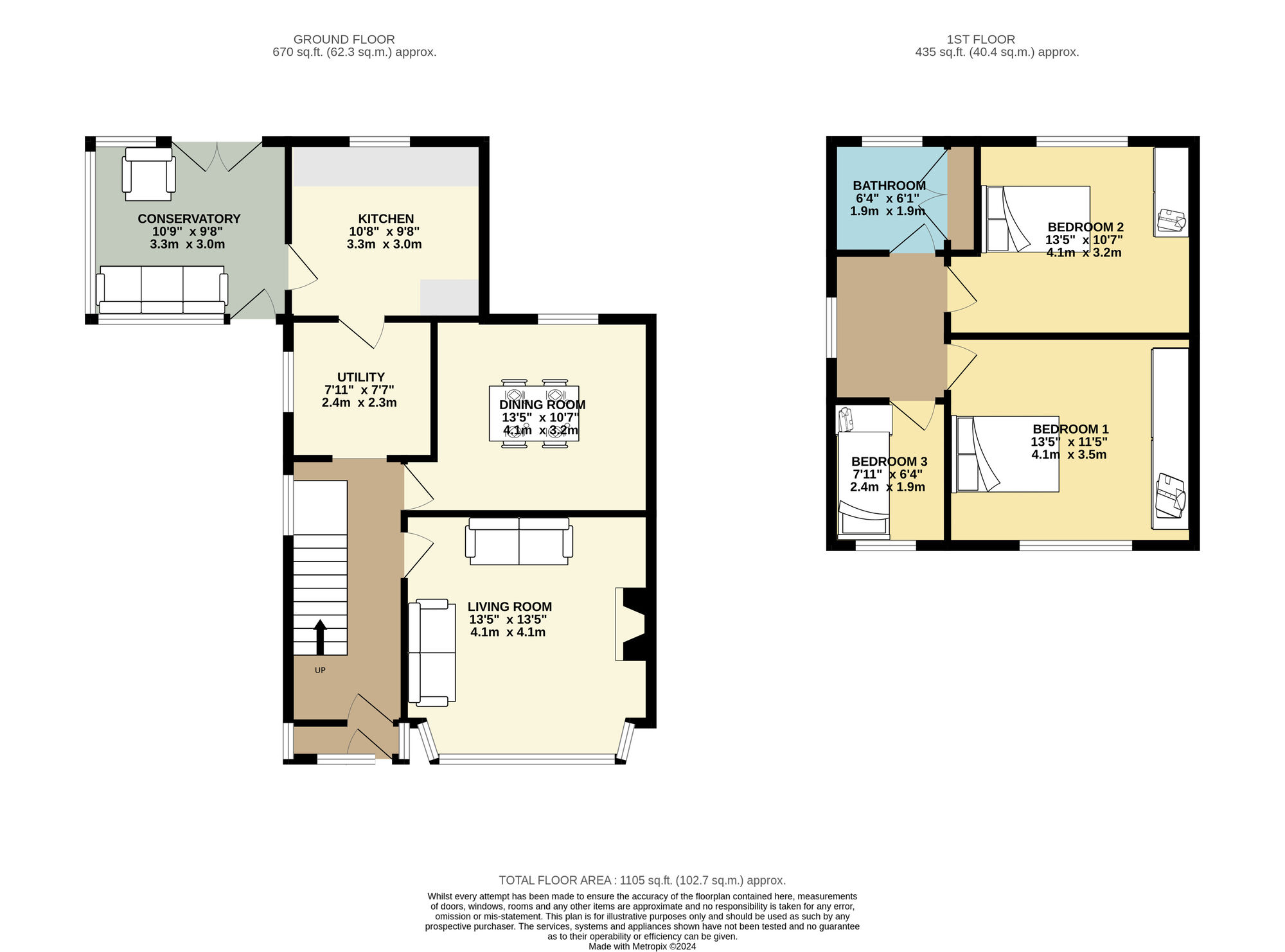 Floorplan of 3 bedroom Semi Detached House for sale, Oaklea Road, Scholes, West Yorkshire, LS15