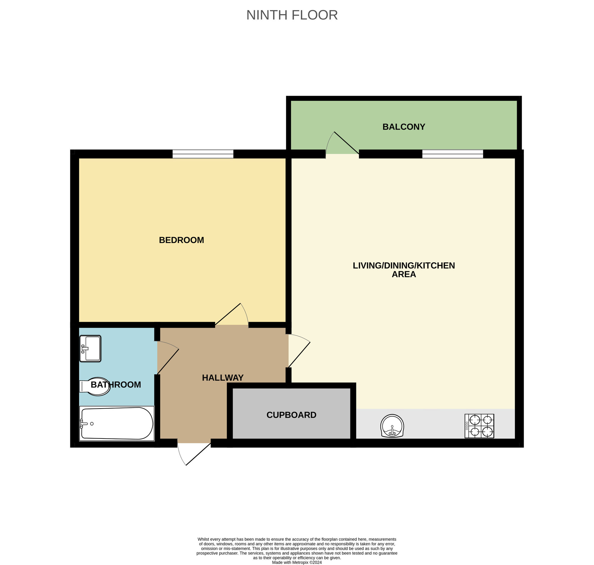 Floorplan of 1 bedroom  Flat for sale, Crown Point Road, Leeds, West Yorkshire, LS9