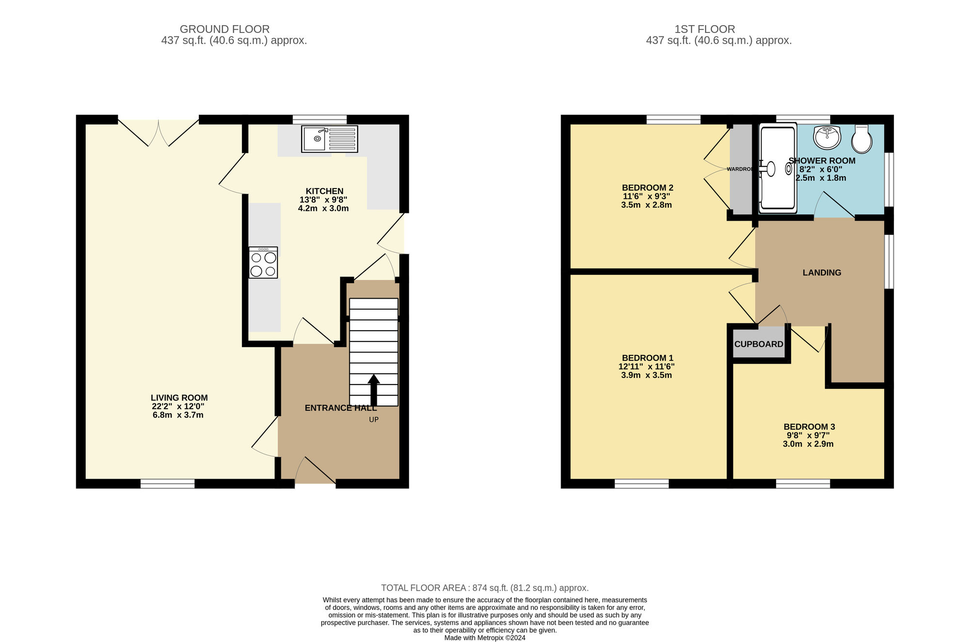 Floorplan of 3 bedroom Semi Detached House to rent, Pigeon Cote Close, Leeds, West Yorkshire, LS14