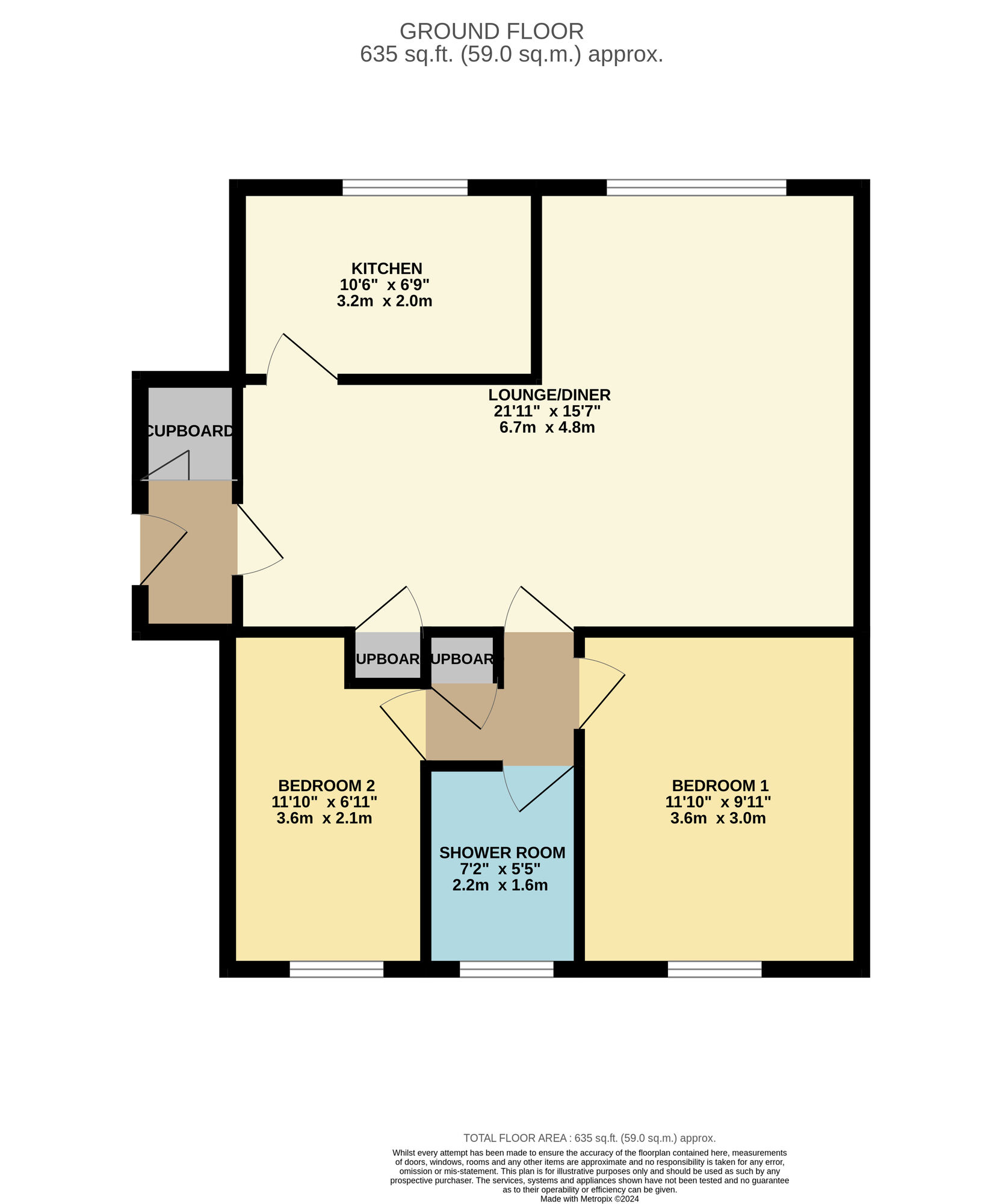 Floorplan of 2 bedroom  Flat for sale, Sandiford Close, Leeds, West Yorkshire, LS15