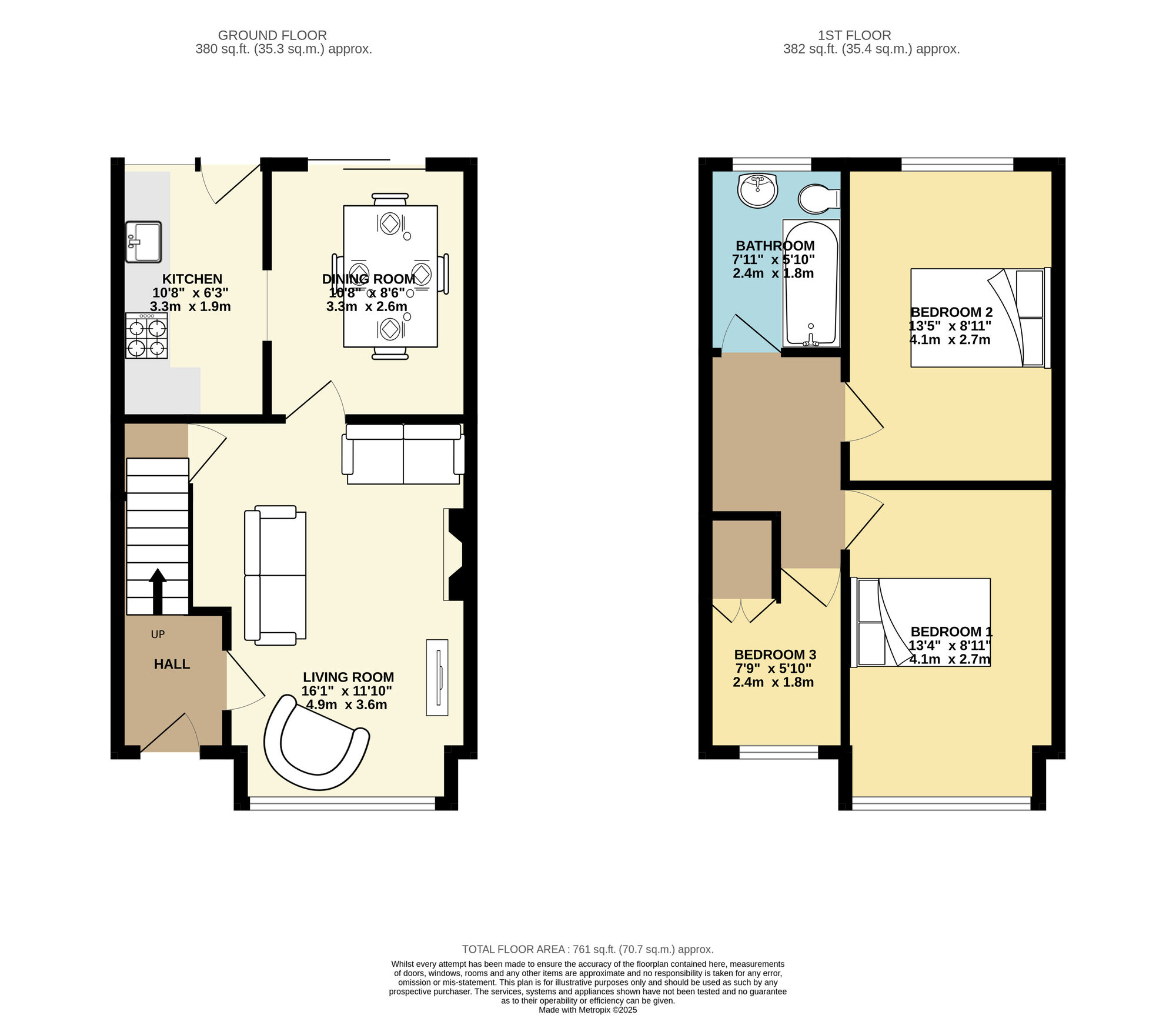 Floorplan of 3 bedroom End Terrace House for sale, North Road, Leeds, West Yorkshire, LS15