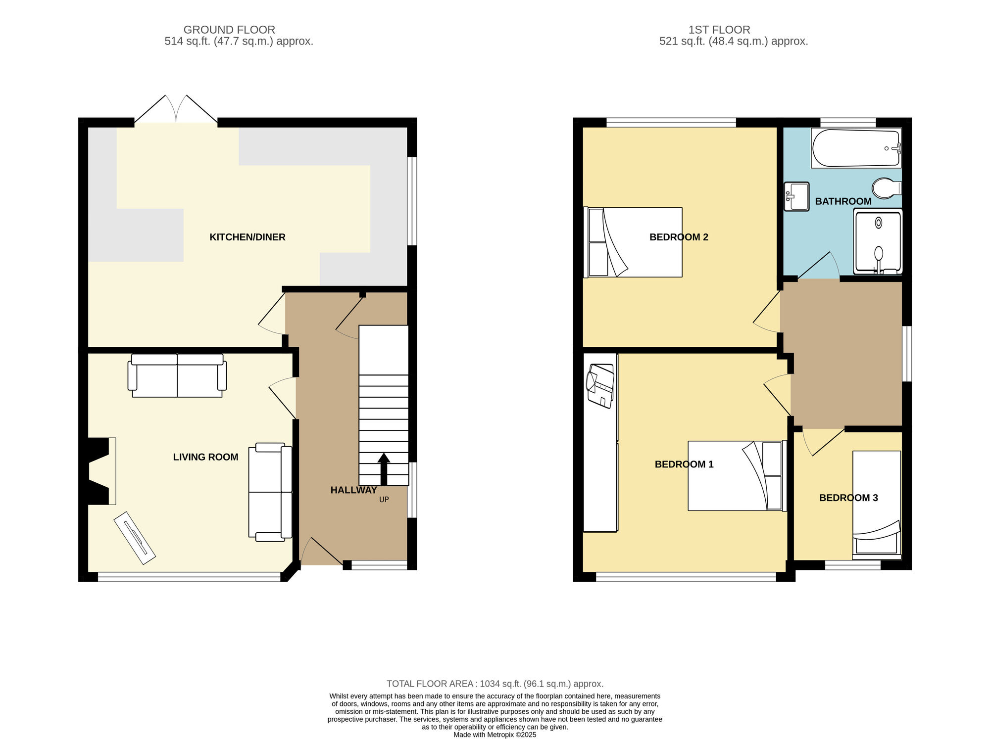 Floorplan of 3 bedroom Semi Detached House for sale, Cross Gates Lane, Leeds, West Yorkshire, LS15