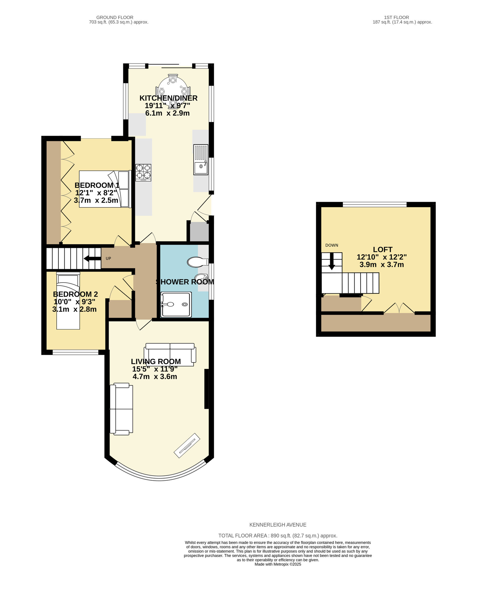 Floorplan of 2 bedroom Semi Detached Bungalow for sale, Kennerleigh Avenue, Leeds, West Yorkshire, LS15