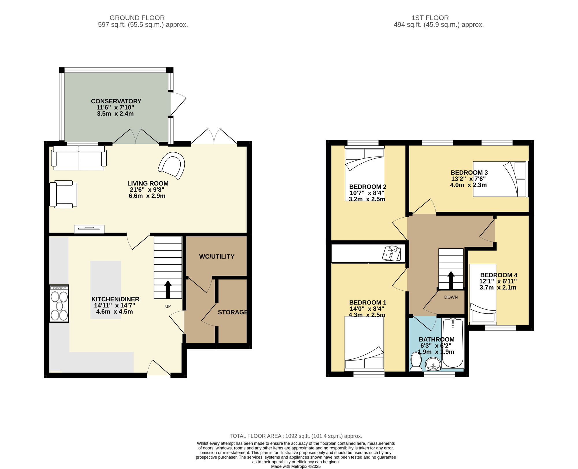 Floorplan of 4 bedroom Semi Detached House for sale, Hazel Avenue, Leeds, West Yorkshire, LS14