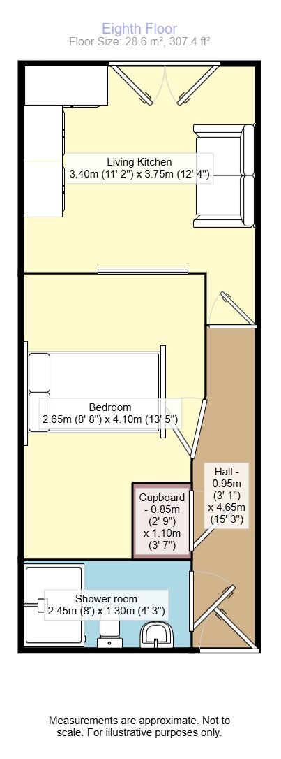 Floorplan of 1 bedroom  Flat to rent, Cross Green Lane, Leeds, West Yorkshire, LS9